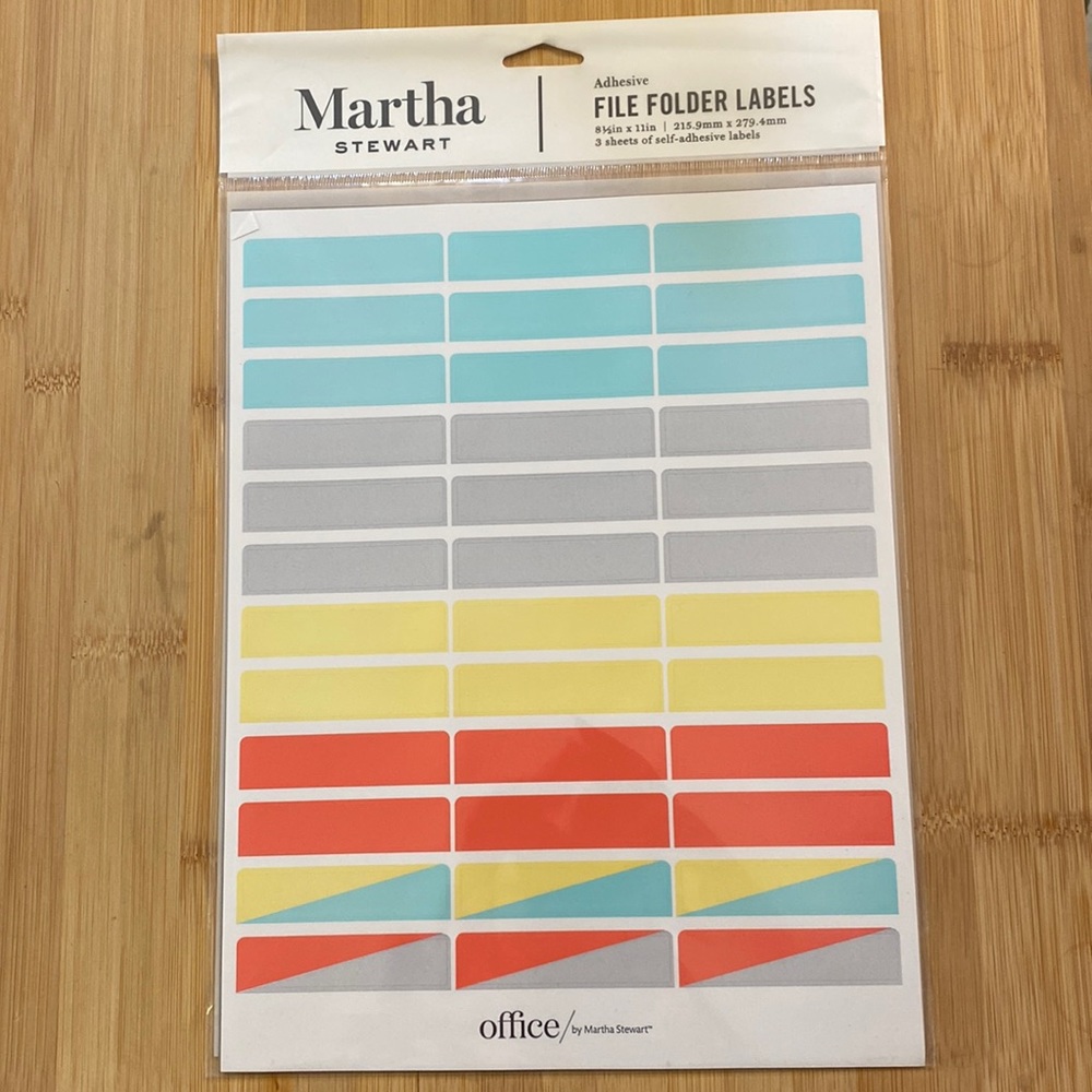 NWT Martha Stewart File Folder Labels